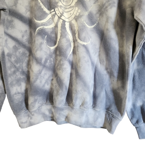 OBEY pull-on blue white tye dyed  long-sleeve sweater - Picture 5 of 10